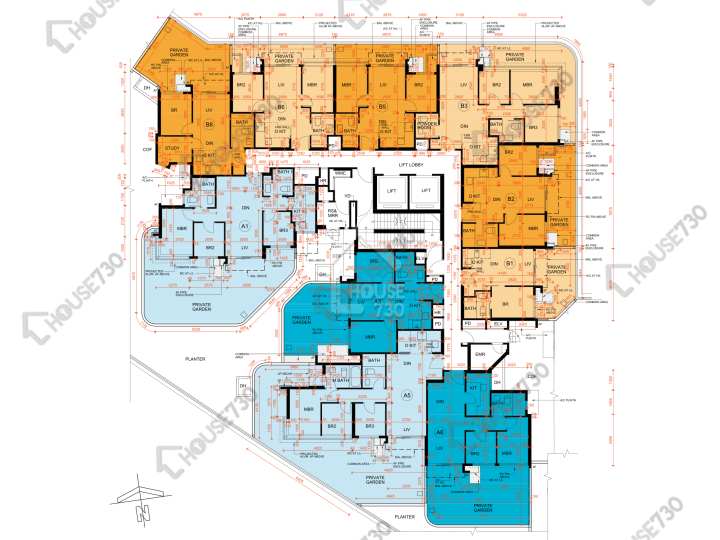 Silicon Hill 平面圖 Silicon Hill University Hill 2A期 漾景閣 第2座 1樓 樓層平面圖 - House730