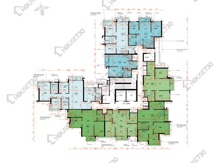 Silicon Hill 平面圖 Silicon Hill University Hill 2B期 優景閣 第6座 15樓 樓層平面圖 - House730