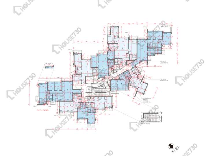 親海駅 平面圖 親海駅 1期 親海駅I 1座 3,5-12,15-23,25,26樓 樓層平面圖 - House730