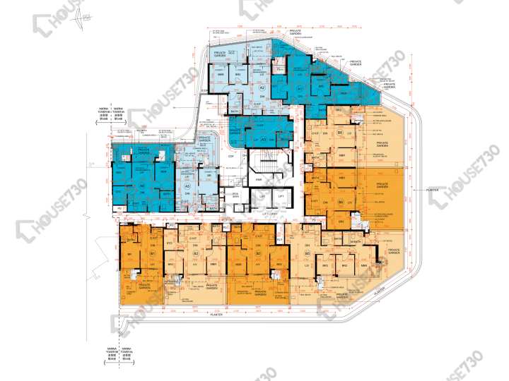 Silicon Hill 平面圖 Silicon Hill University Hill 2A期 漾景閣 第5A座 1樓 樓層平面圖 - House730