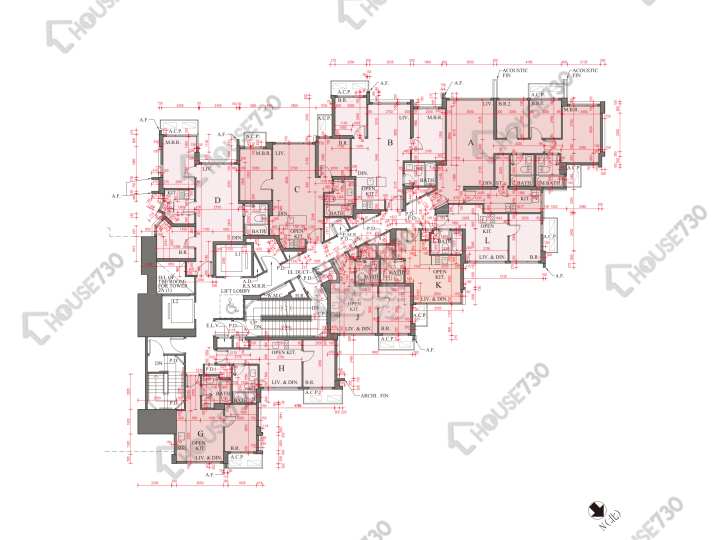 親海駅 平面圖 親海駅 2期 親海駅II 2A座 2樓 樓層平面圖 - House730