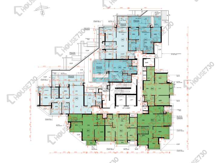 Silicon Hill 平面圖 Silicon Hill University Hill 2B期 優景閣 第6座 3樓 樓層平面圖 - House730
