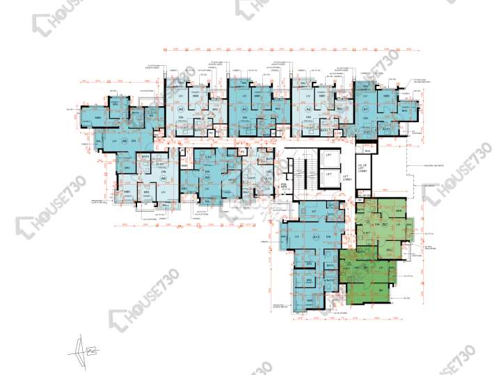 Silicon Hill 平面圖 Silicon Hill University Hill 2B期 優景閣 第1座 1樓 樓層平面圖 - House730