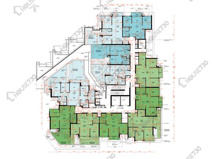 Silicon Hill 平面圖 Silicon Hill University Hill 2B期 優景閣 第5座 3樓 樓層平面圖 - House730