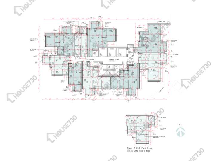 Miami Quay 平面圖 Miami Quay 1期 2座 3,5-12,15-23,25-28,29樓 樓層平面圖 - House730
