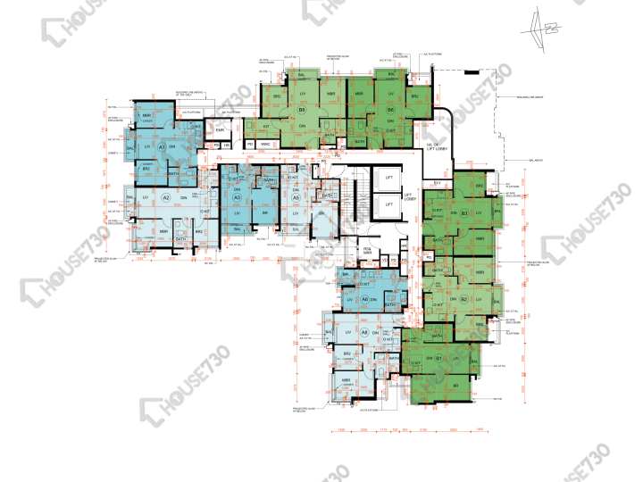 Silicon Hill 平面圖 Silicon Hill University Hill 2B期 優景閣 第3座 1樓 樓層平面圖 - House730