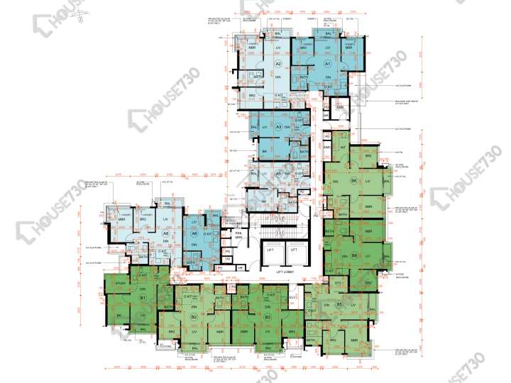 Silicon Hill 平面圖 Silicon Hill University Hill 2B期 優景閣 第5座 5-12樓 樓層平面圖 - House730