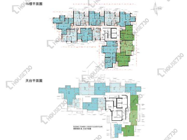 Silicon Hill 平面圖 Silicon Hill University Hill 2B期 優景閣 第1座 16樓 樓層平面圖 - House730