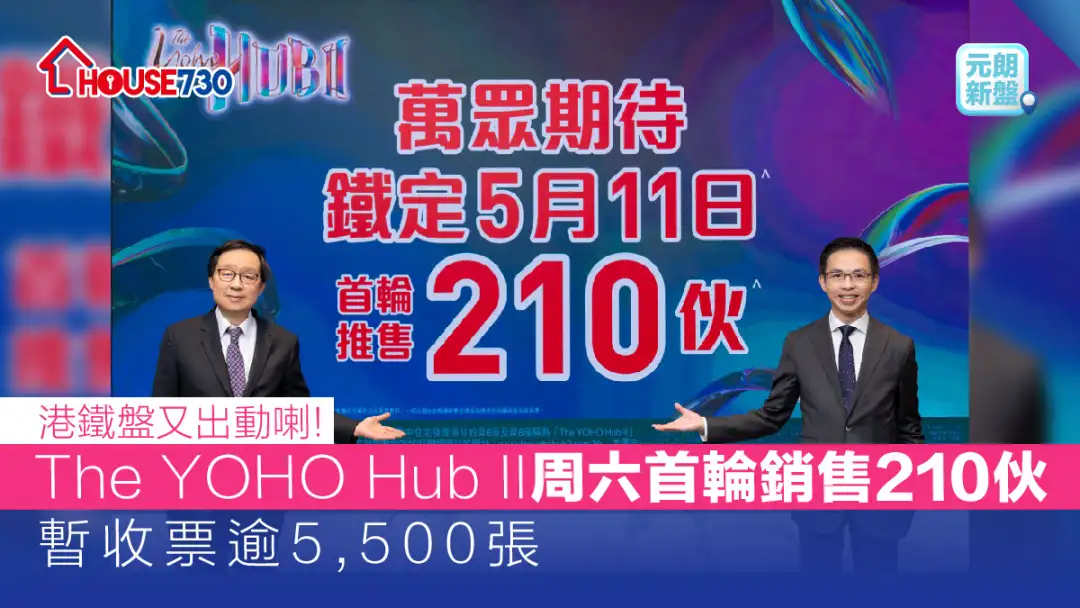 元朗新盤|  The YOHO Hub II 周六首輪銷售210伙   暫收票逾5,500張