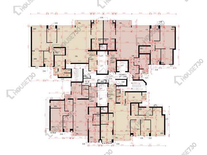 天鑄 平面圖 天鑄 2期 2座 6-12,15-20,21樓 樓層平面圖 - House730