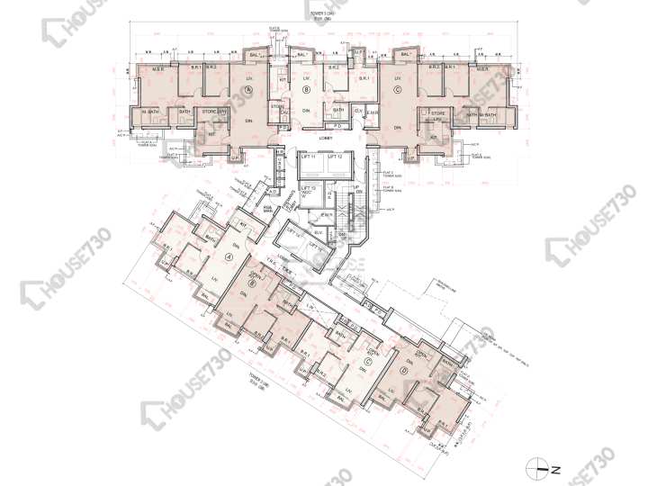 瑜一 平面圖 瑜一 IB期 3座 (3A) 2-3,5-12,15-17,18樓 樓層平面圖 - House730