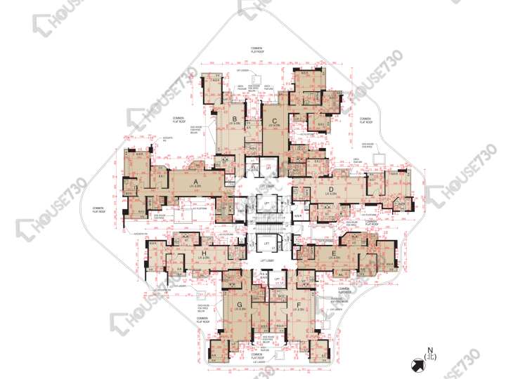 峻瀅 平面圖 峻瀅 II 1座 3樓 樓層平面圖 - House730