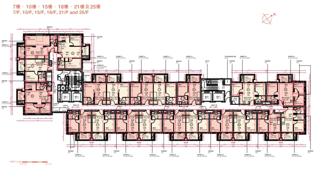 红磡The Haddon 7、10、15、18、21、25楼平面图