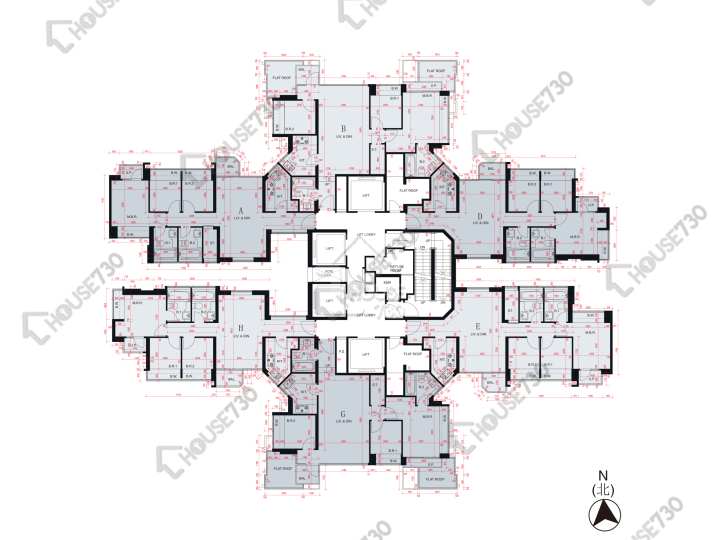 峻瀅 平面圖 峻瀅 1期 3座 45樓 樓層平面圖 - House730