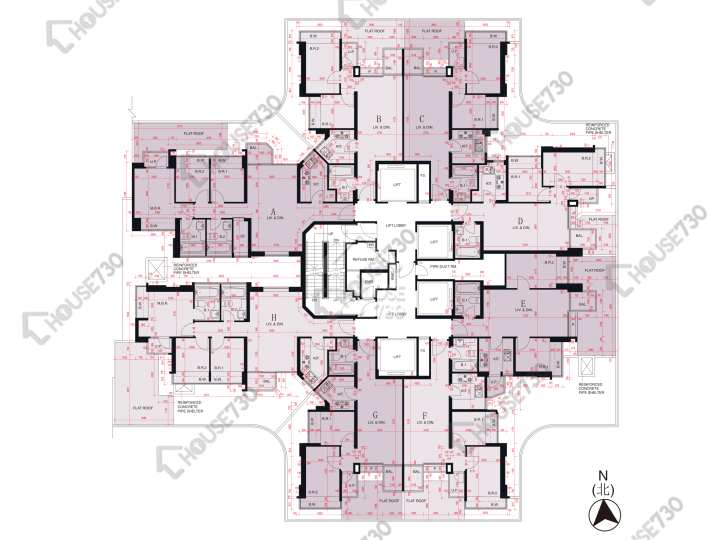 峻瀅 平面圖 峻瀅 1期 5座 2樓 樓層平面圖 - House730