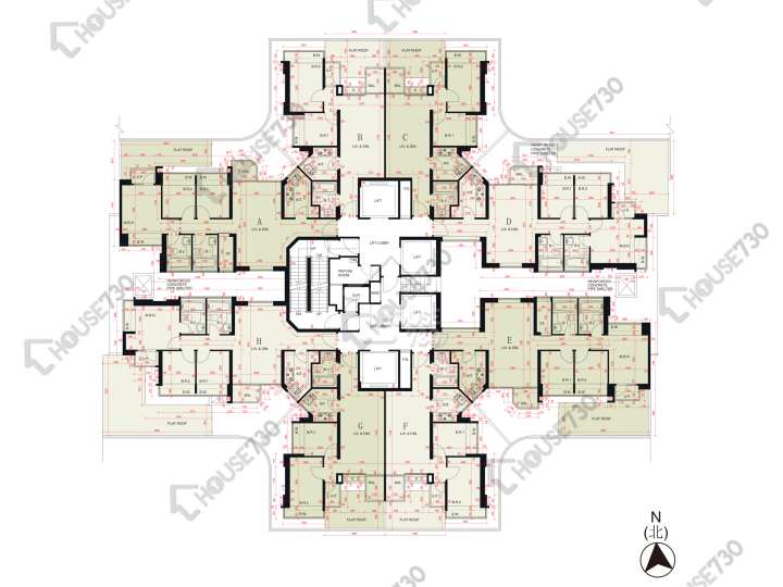 峻瀅 平面圖 峻瀅 1期 2座 2樓 樓層平面圖 - House730