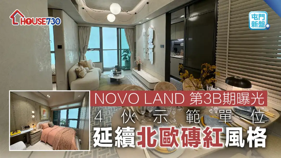 屯門新盤｜NOVO LAND 第3B期曝光4伙示範單位   延續北歐磚紅風格