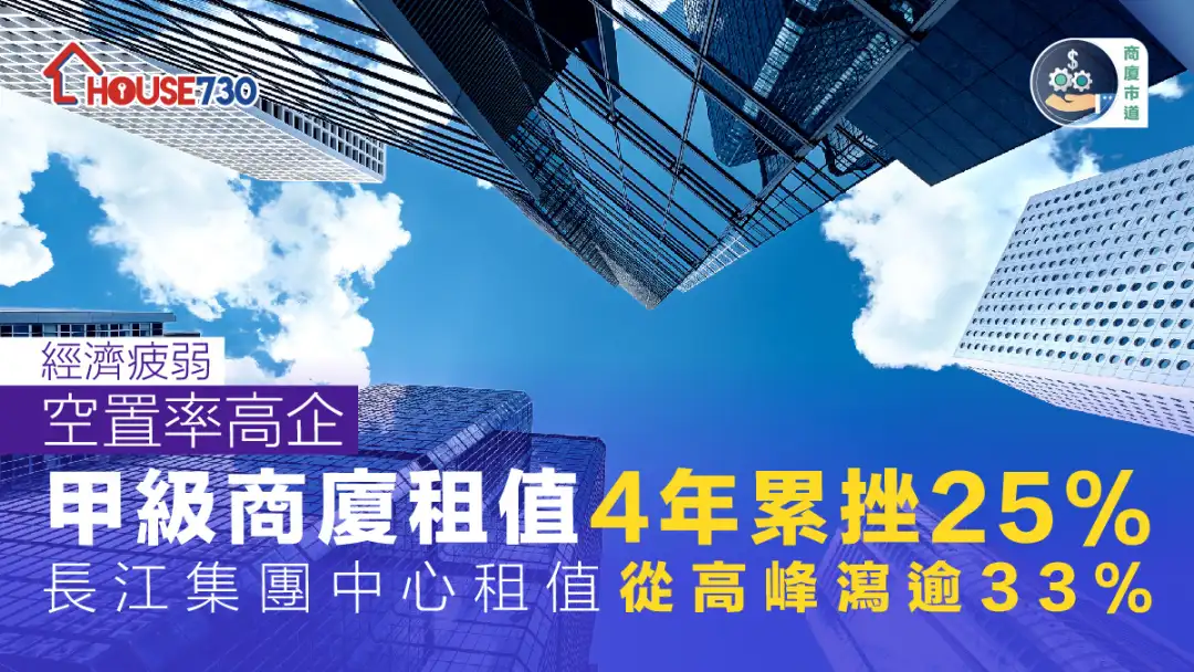 商厦市道│甲级商厦租值4年累挫25%    长江集团中心租值从高峰泻逾33%