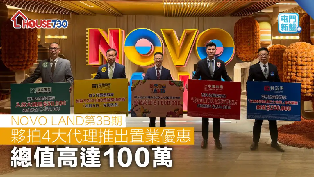 屯门新盘｜NOVO LAND第3B期伙拍4大代理推出置业优惠  总值高达100万