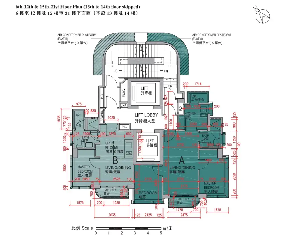 长沙湾恒珀6-21楼平面图