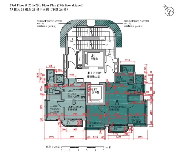 长沙湾恒珀23-28楼平面图