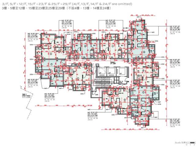 啟德柏蔚森I 5座3-29樓平面圖