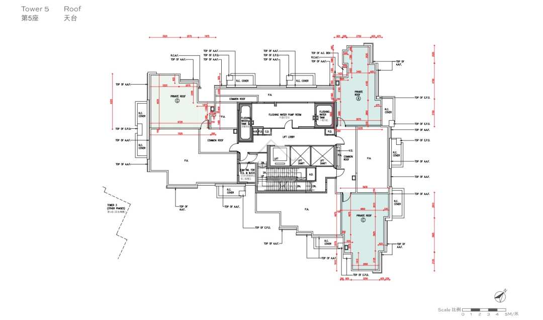 啟德柏蔚森I 5座天台平面圖