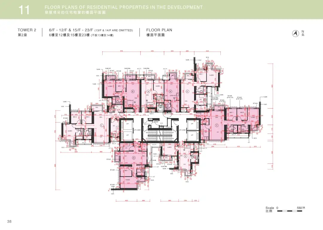 第2座6-23樓平面圖