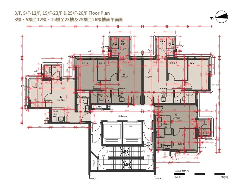 鰂鱼涌FINNIE 3-26楼平面图