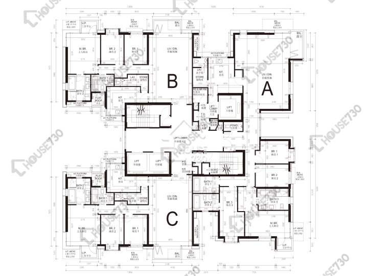 Dunbar Place 平面圖 Dunbar Place 6樓 樓層平面圖 - House730