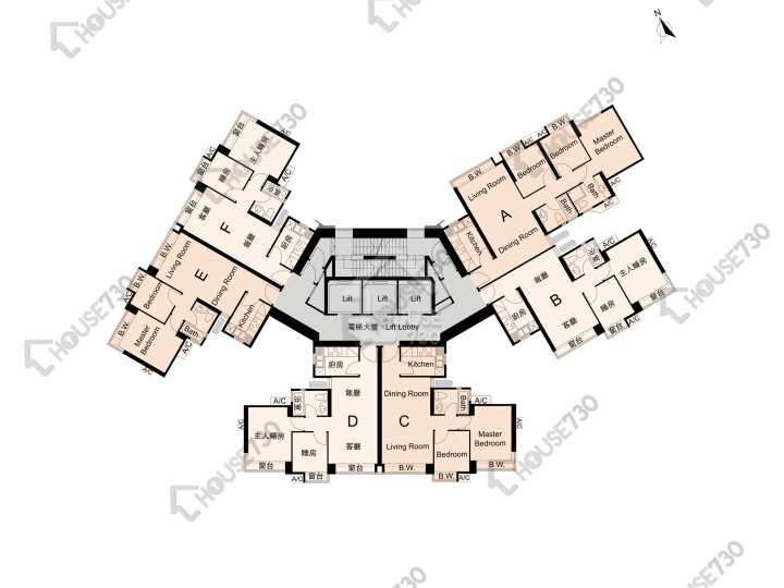 名逸居 平面圖 名逸居 1座 31樓 樓層平面圖 - House730