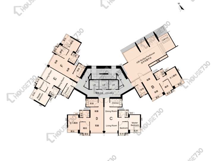 名逸居 平面圖 名逸居 1座 43樓 樓層平面圖 - House730
