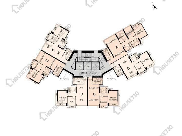名逸居 平面圖 名逸居 1座 39-40樓 樓層平面圖 - House730