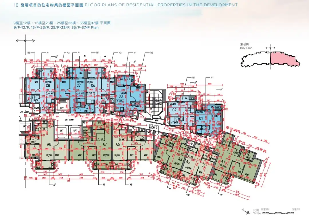 北区云向9-37楼A & C单位平面图