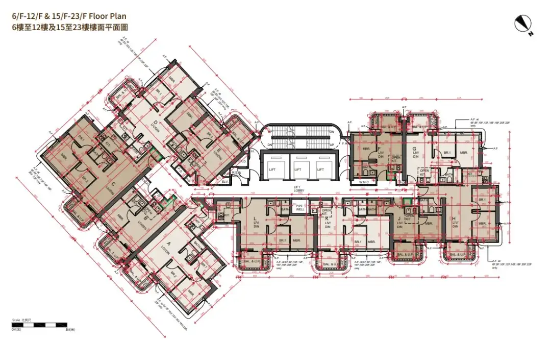 北角101 KINGS ROAD 6-23樓平面圖